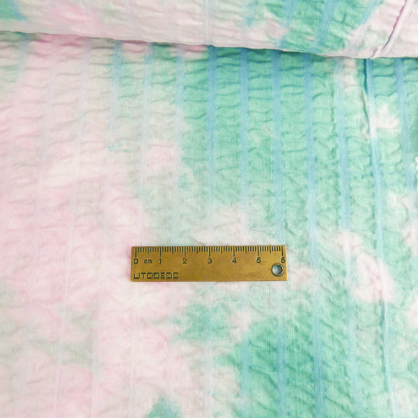 Wijnant - Printed Seersucker Cotton | Pink/Teal