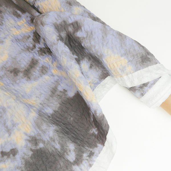 Wijnant - Printed Seersucker Cotton | Hazy Blue/Peach