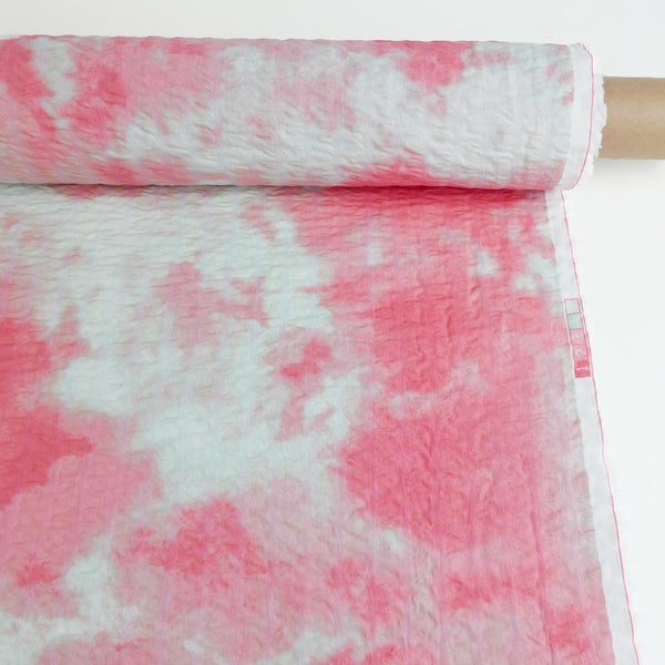 Wijnant - Printed Seersucker Cotton | Sky Blue/Pink