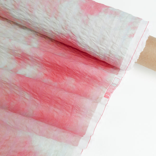 Wijnant - Printed Seersucker Cotton | Sky Blue/Pink