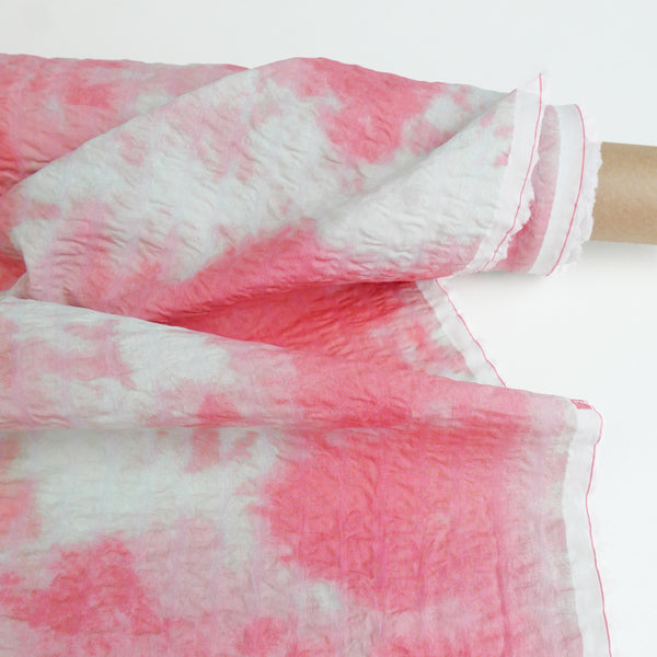 Wijnant - Printed Seersucker Cotton | Sky Blue/Pink (LAST CUT - 2.1M)