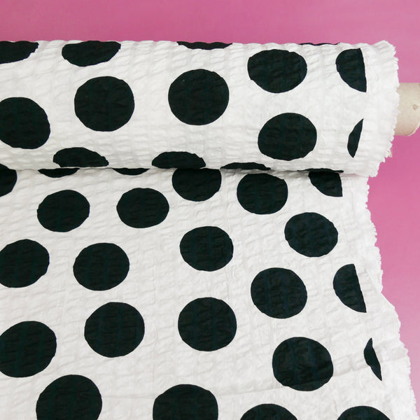 Christian - Printed Seersucker Cotton | B&W