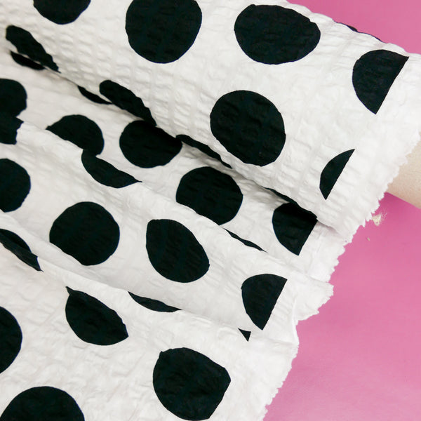 Christian - Printed Seersucker Cotton | B&W