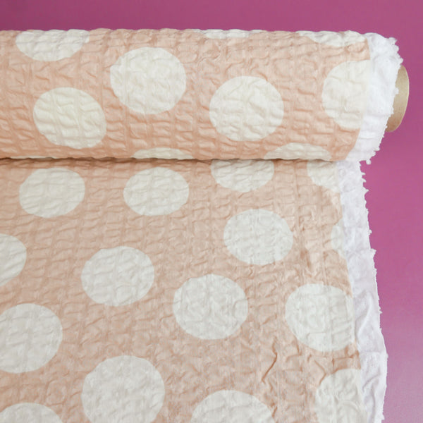 Christian - Printed Seersucker Cotton | Peach