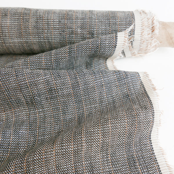 Solana - European Multi-Weave Linen | Black Tobacco