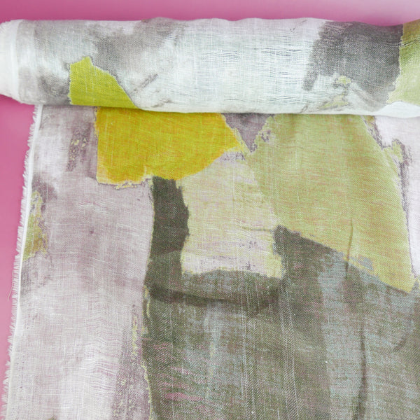 Wynter - Screen-Printed Linen | Army
