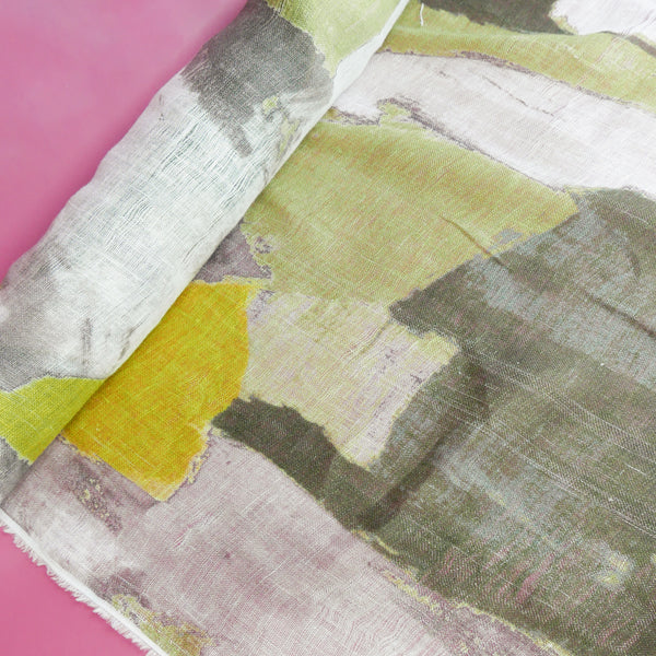 Wynter - Screen-Printed Linen | Army
