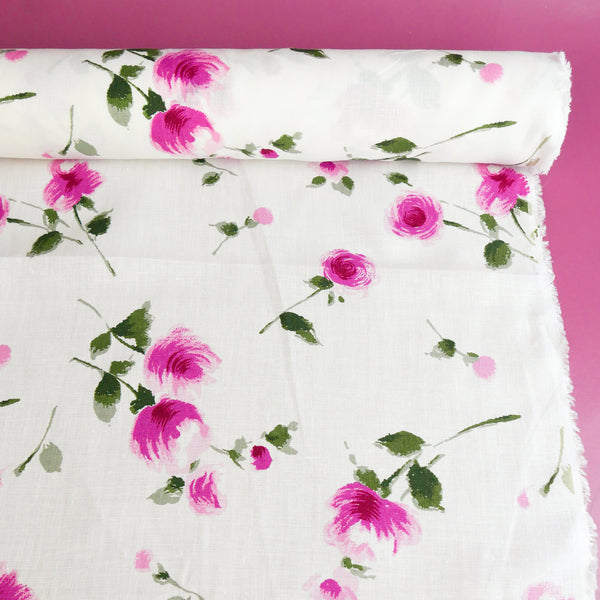 Brisa - Screen-Printed Linen | Fuchsia #1