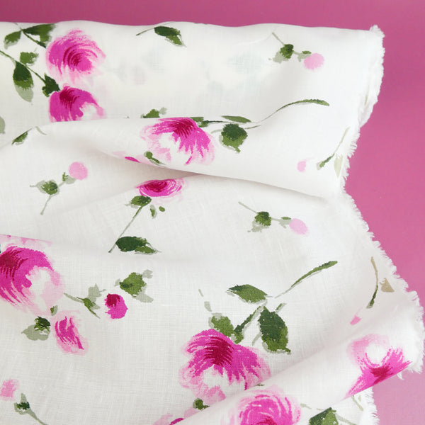 Brisa - Screen-Printed Linen | Fuchsia #1