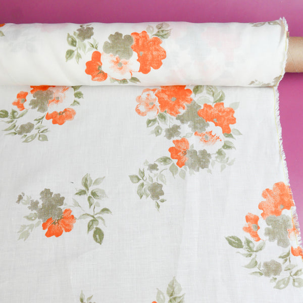 Brisa - Screen-Printed Linen | Tangerine #2