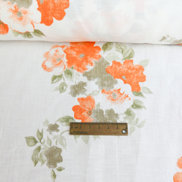Brisa - Screen-Printed Linen | Tangerine #2
