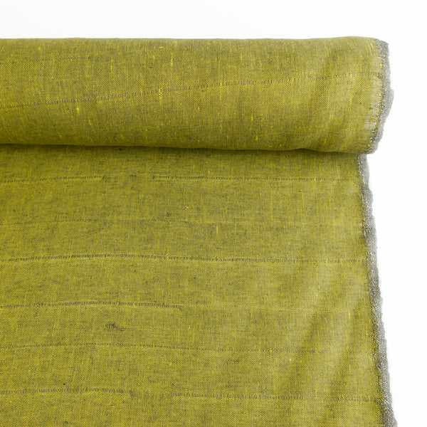 Rhea - European Jacquard Stripe Linen | Chartreuse