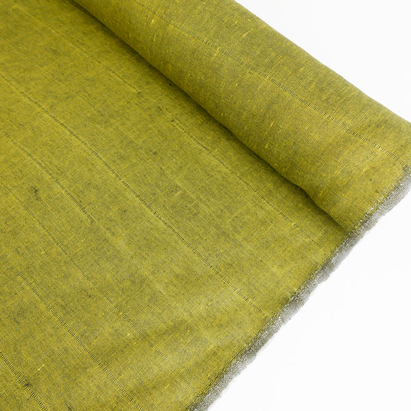 Rhea - European Jacquard Stripe Linen | Chartreuse