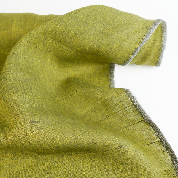 Rhea - European Jacquard Stripe Linen | Chartreuse