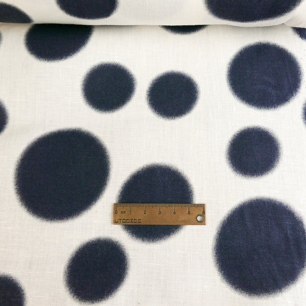 Kusama - Screen-Printed Linen | Navy