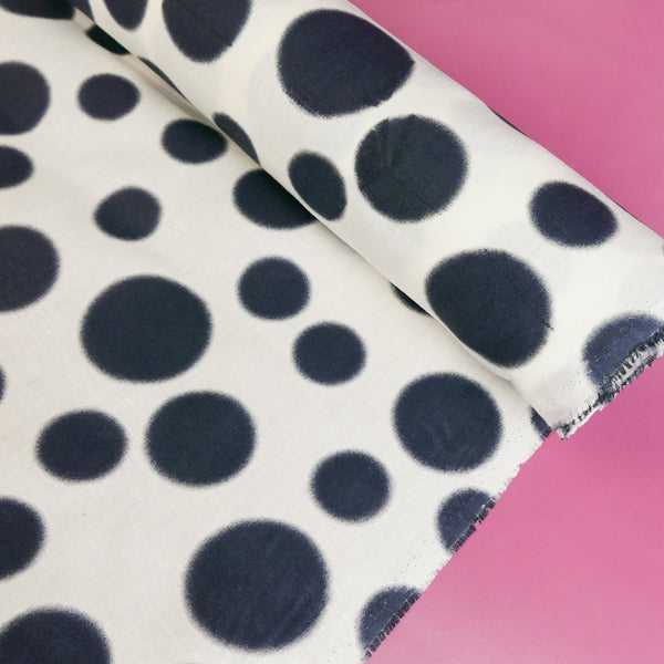 Kusama - Screen-Printed Linen | Navy
