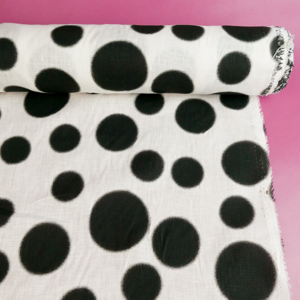 Kusama - Screen-Printed Linen | Black