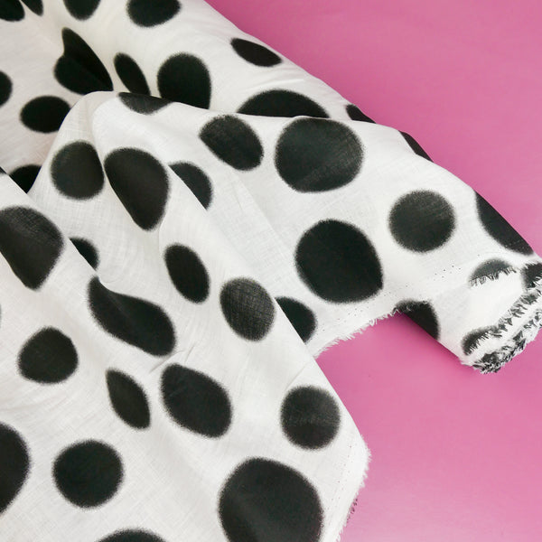 Kusama - Screen-Printed Linen | Black