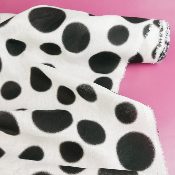 Kusama - Screen-Printed Linen | Black