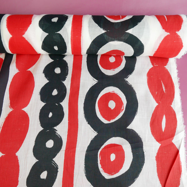 Varna - Screen-Printed Linen | Ruby
