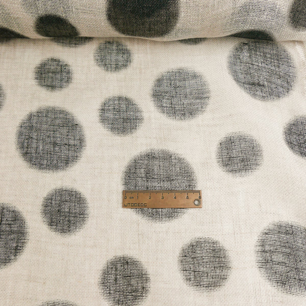 Rocco - Screen-Printed Linen Gauze | Black Spot