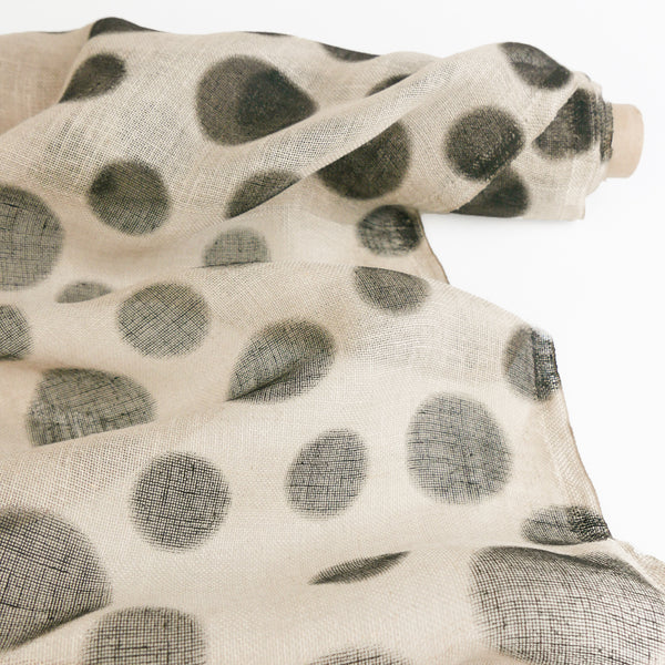 Rocco - Screen-Printed Linen Gauze | Black Spot