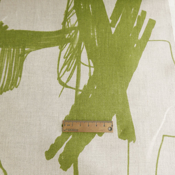 Edwin - Screen-Printed Linen | Natural Fish Scribble