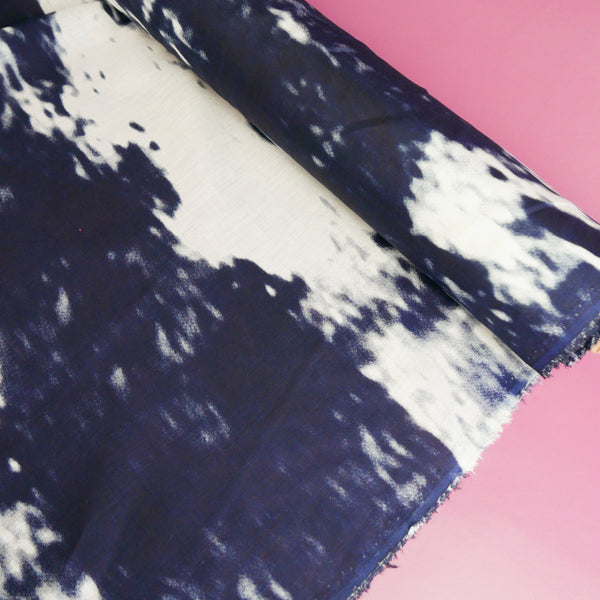 Wave - Screen-Printed Linen | Midnight
