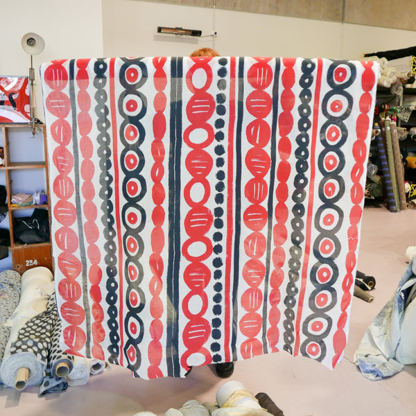 Varna - Screen-Printed Linen | Ruby