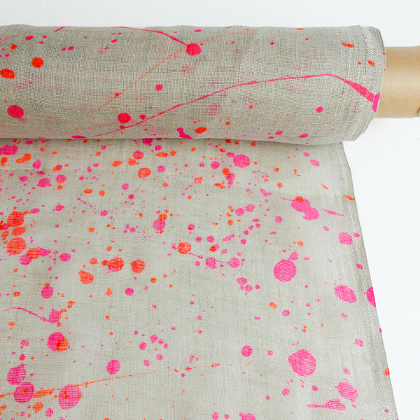 Roche - Screen-Printed Linen Gauze | Fluro Paint
