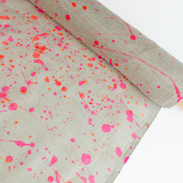 Roche - Screen-Printed Linen Gauze | Fluro Paint