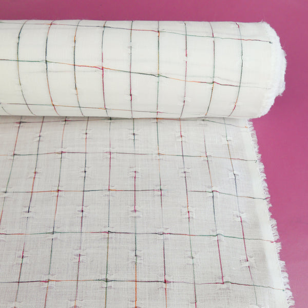 Arco - European Jacquard Linen | Rainbow Check