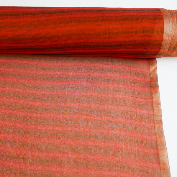 Indian Printed Silk Georgette | Paprika Stripe