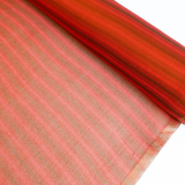 Indian Printed Silk Georgette | Paprika Stripe