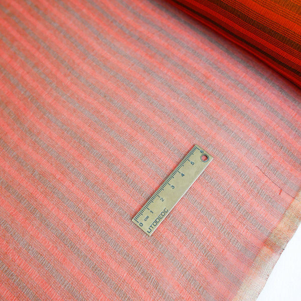 Indian Printed Silk Georgette | Paprika Stripe