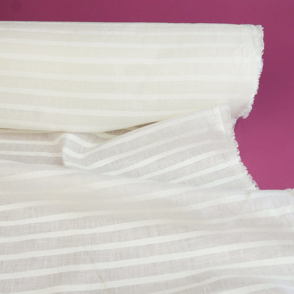 Window Stripe Linen | Off-White