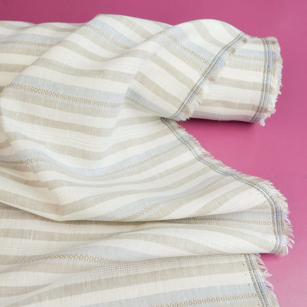 Strisce - European Jacquard Linen | Pebble Stripe