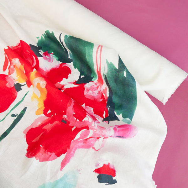 Garden Party - Screen-Printed Linen | Floral Placement