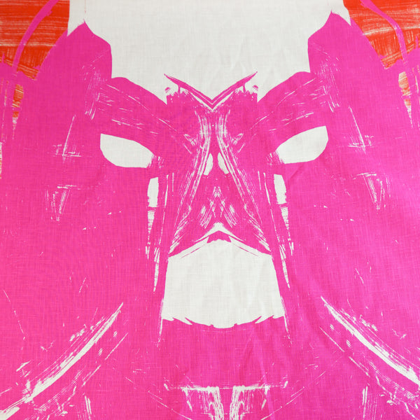 Bombay - Screen-Printed Linen | Pink Cat