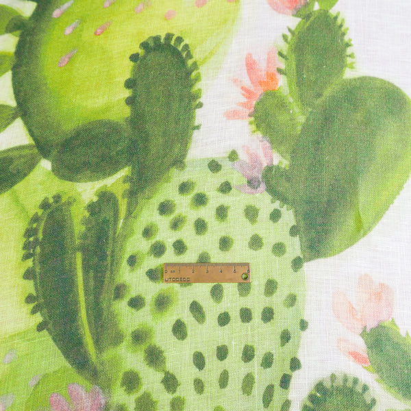 Saguaro - Screen-Printed Linen Gauze | Cactus (LAST CUT - 2.6M)