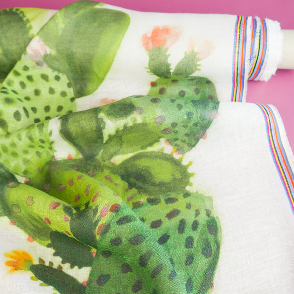 Saguaro - Screen-Printed Linen Gauze | Cactus (LAST CUT - 2.6M)