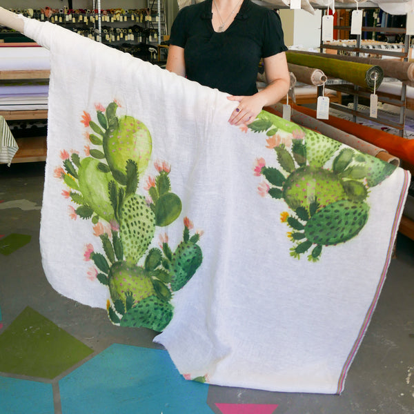 Saguaro - Screen-Printed Linen Gauze | Cactus (LAST CUT - 2.6M)