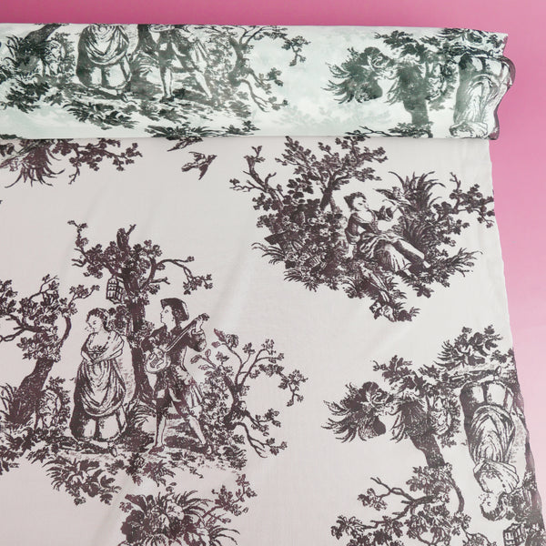 Emily - Printed Mesh | Toile de Jouy Print