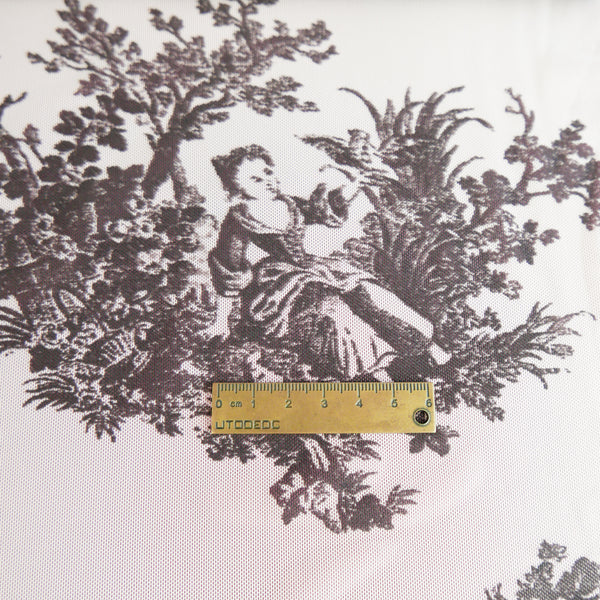 Emily - Printed Mesh | Toile de Jouy Print