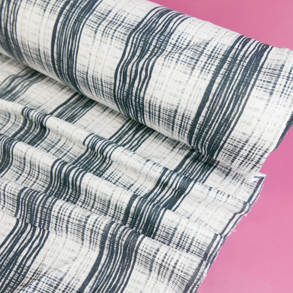 Australian Printed Viscose Knit | Blue Plaid