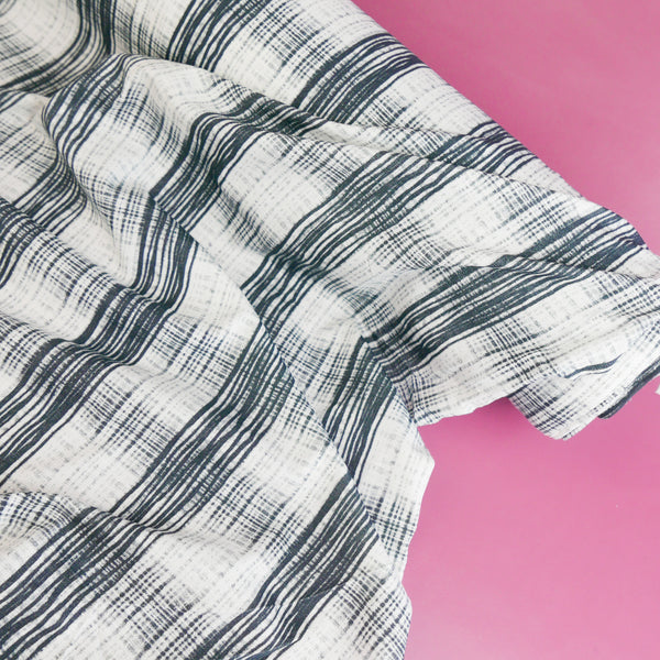 Australian Printed Viscose Knit | Blue Plaid