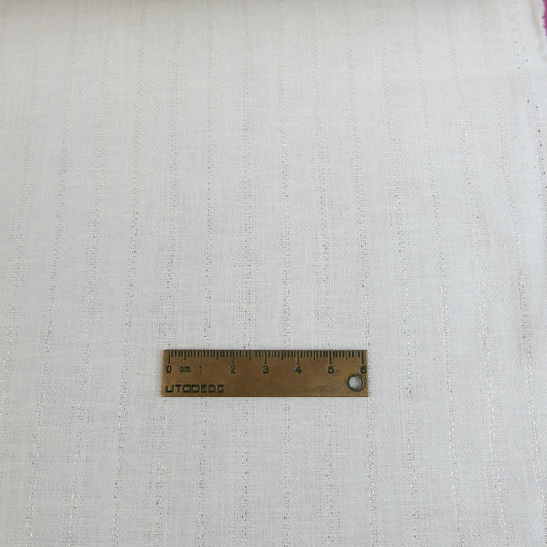 Supriya - Chevron Lurex Linen | Off-White