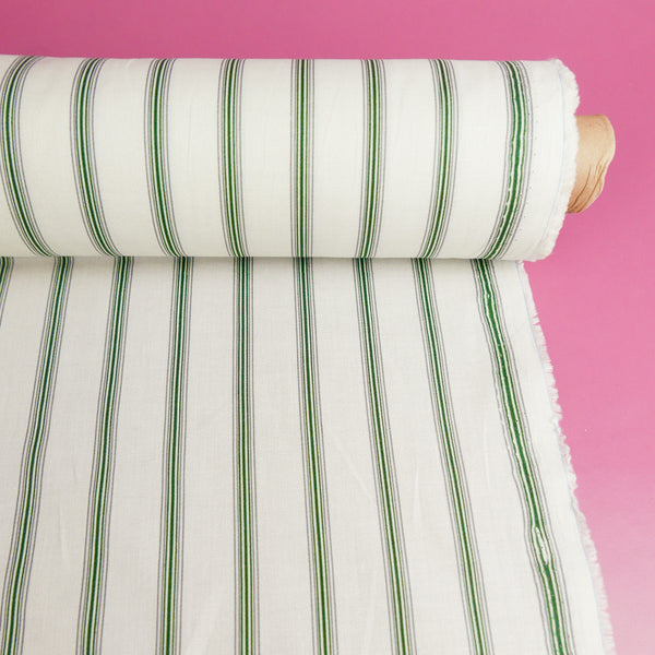 Domaine - Pure Cotton Shirting | Grass Stripe