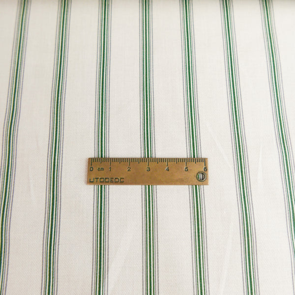 Domaine - Pure Cotton Shirting | Grass Stripe