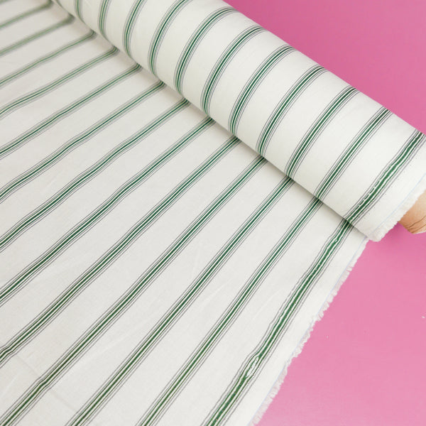 Domaine - Pure Cotton Shirting | Grass Stripe